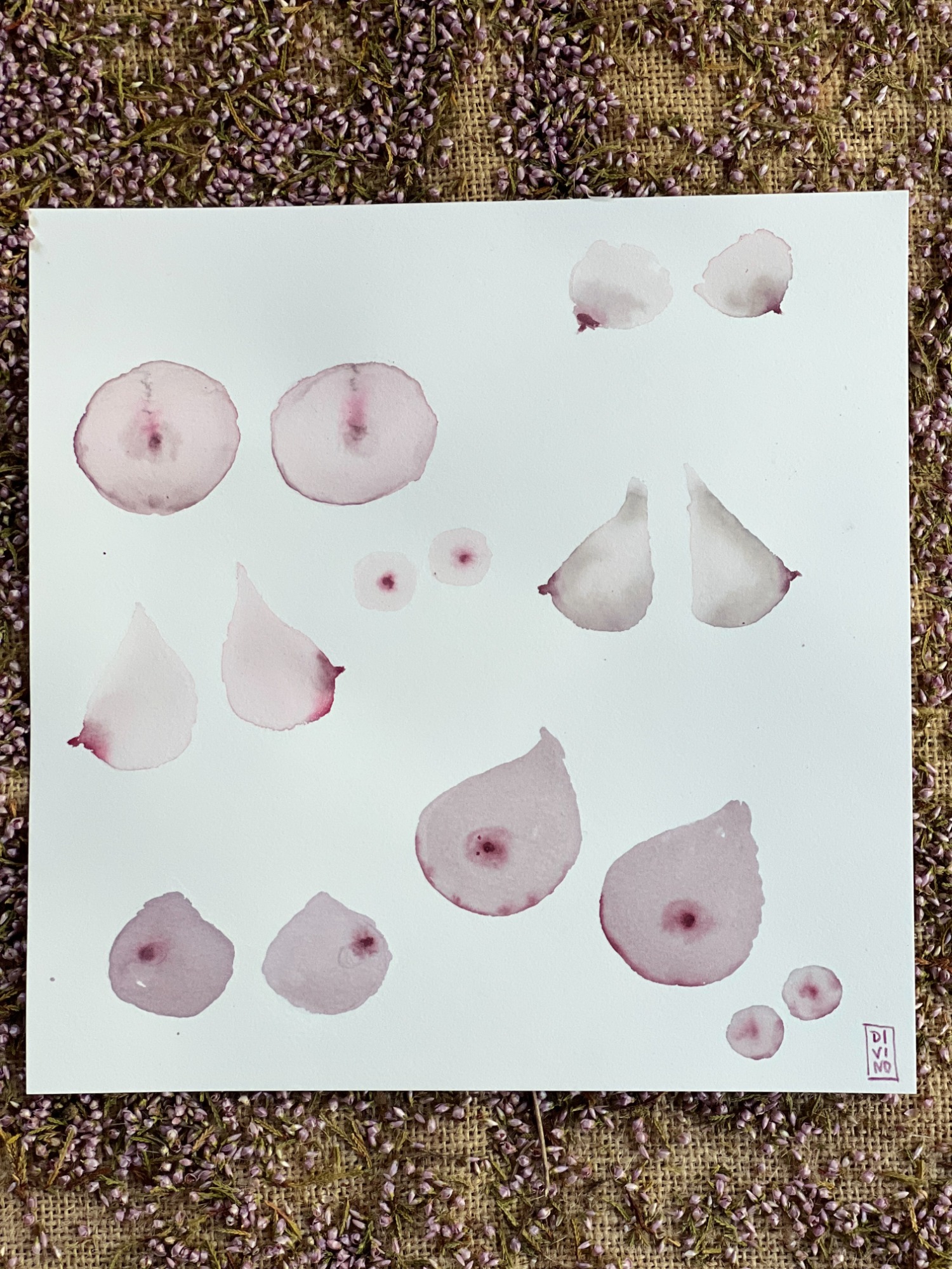 image — aquarelle au vin rouge — Art DiVino, La Londe-les-Maures