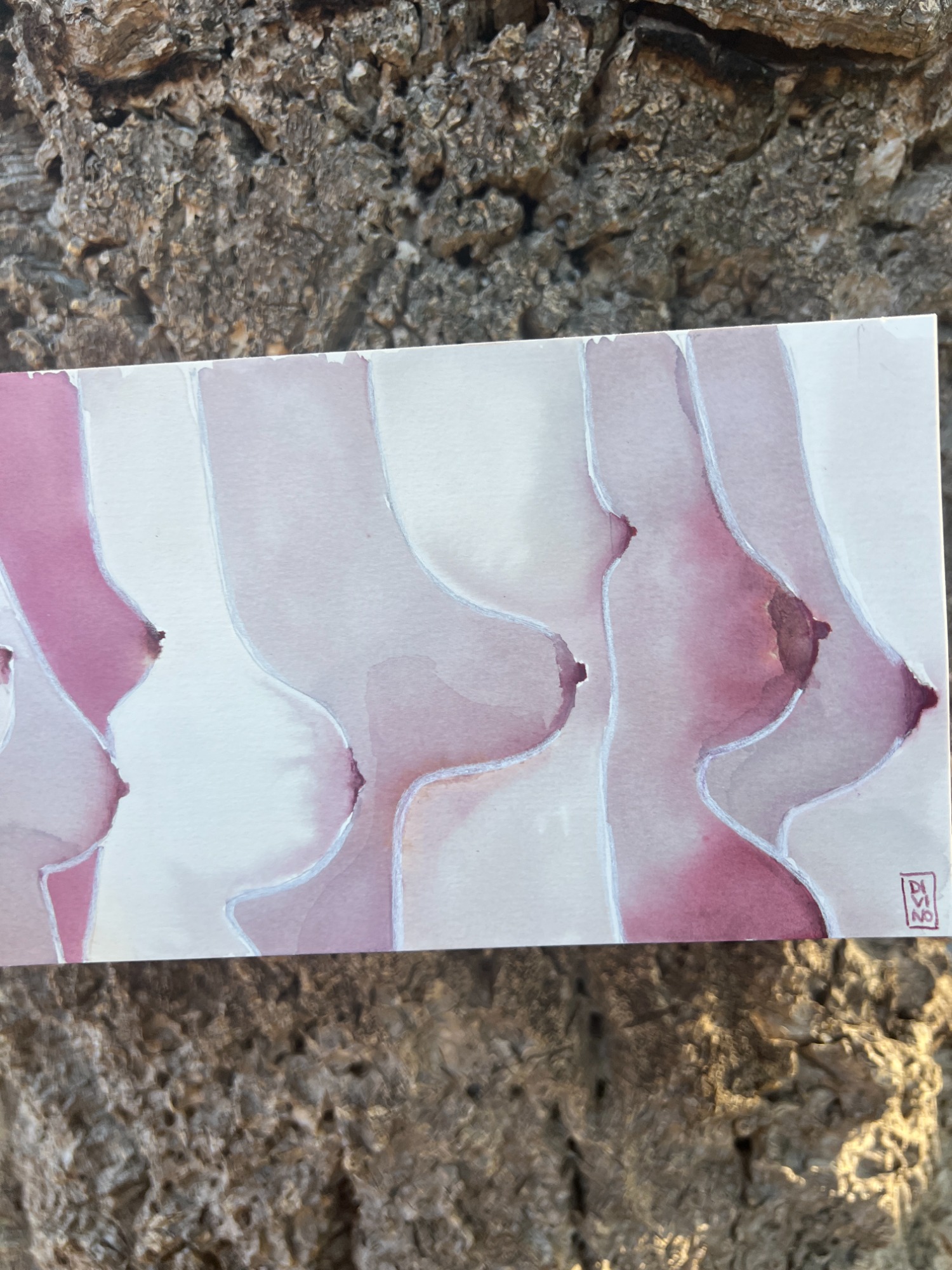 image — aquarelle au vin rouge — Art DiVino, La Londe-les-Maures