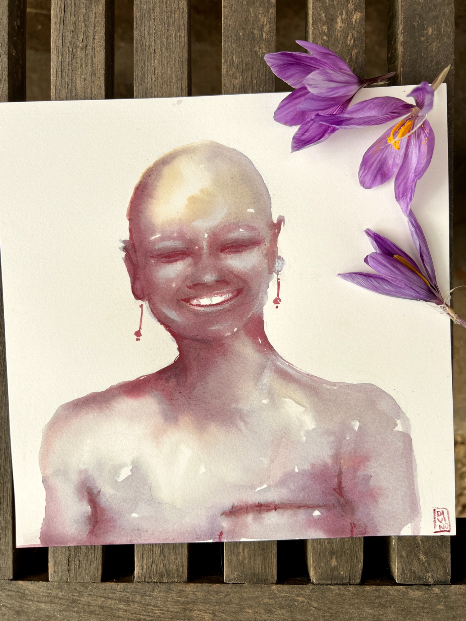 image — aquarelle au vin rouge — Art DiVino, La Londe-les-Maures