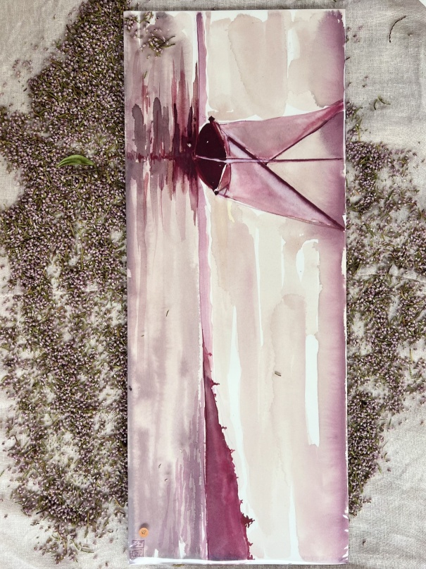 image — aquarelle au vin rouge — Art DiVino, La Londe-les-Maures