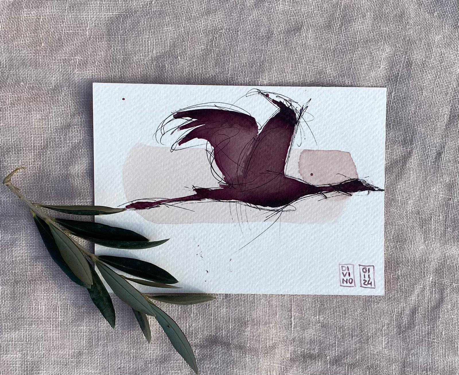 39 — aquarelle au vin rouge — Art DiVino, La Londe-les-Maures