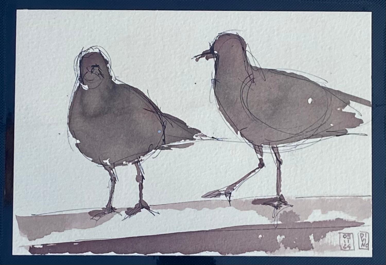 22 vendu — aquarelle au vin rouge — Art DiVino, La Londe-les-Maures