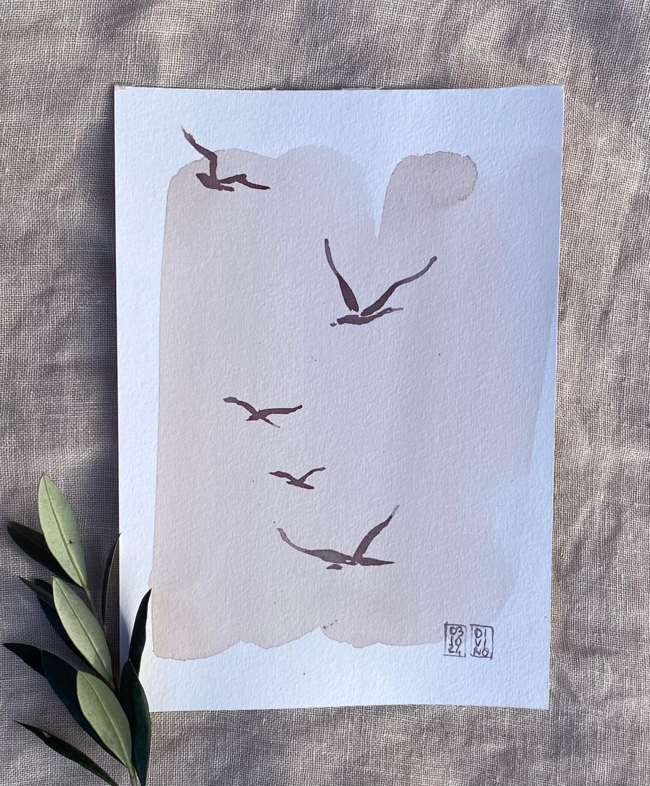 20 — aquarelle au vin rouge — Art DiVino, La Londe-les-Maures
