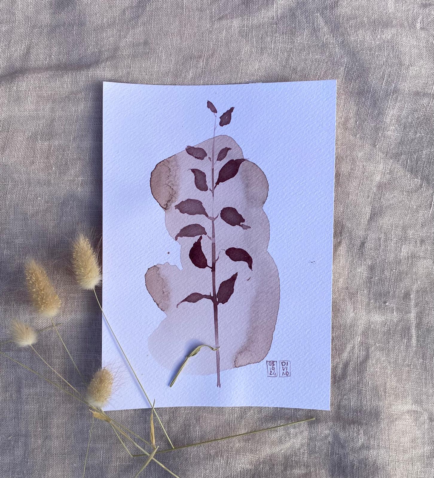 17 vendu — aquarelle au vin rouge — Art DiVino, La Londe-les-Maures