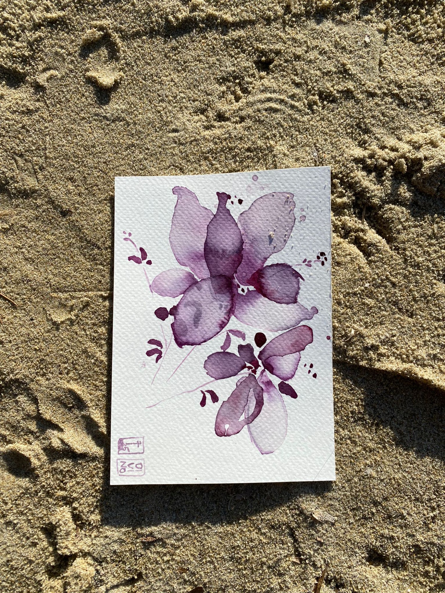 16 — aquarelle au vin rouge — Art DiVino, La Londe-les-Maures