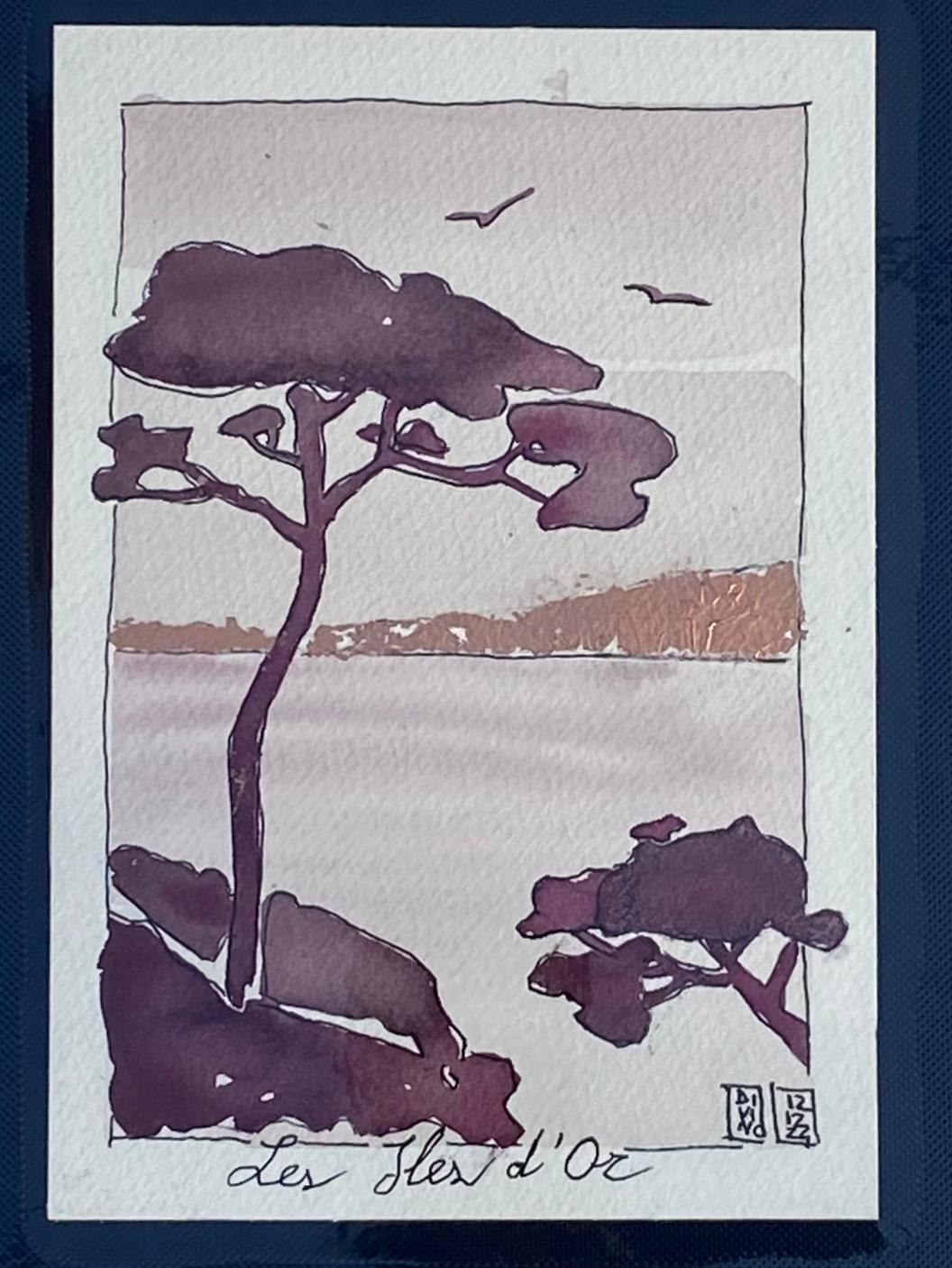 4 — aquarelle au vin rouge — Art DiVino, La Londe-les-Maures