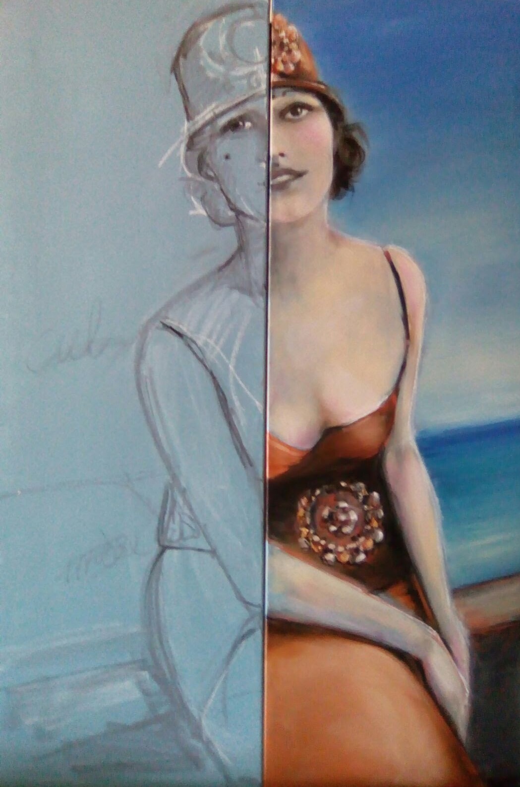image — aquarelle au vin rouge — Art DiVino, La Londe-les-Maures