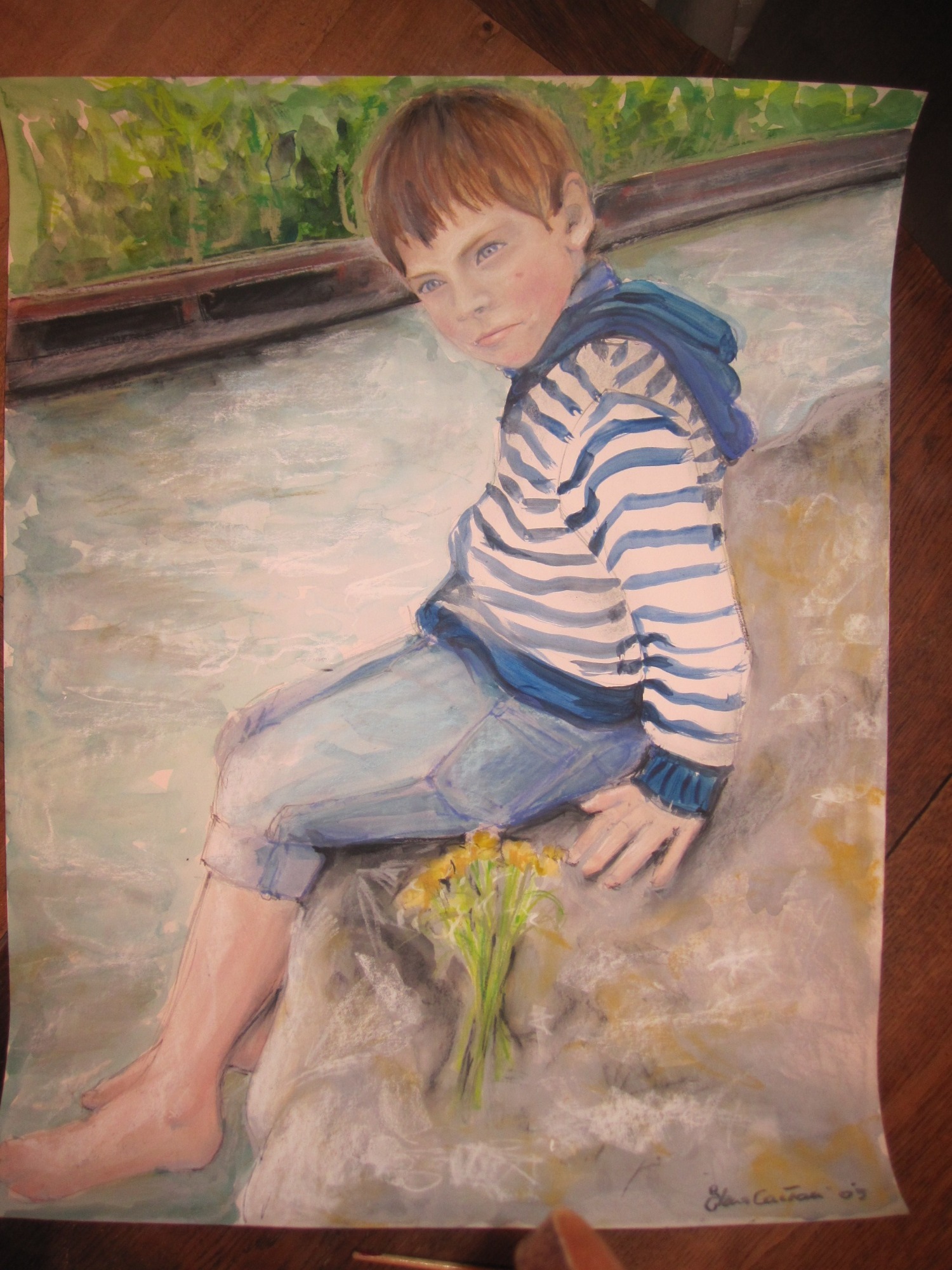 image — aquarelle au vin rouge — Art DiVino, La Londe-les-Maures